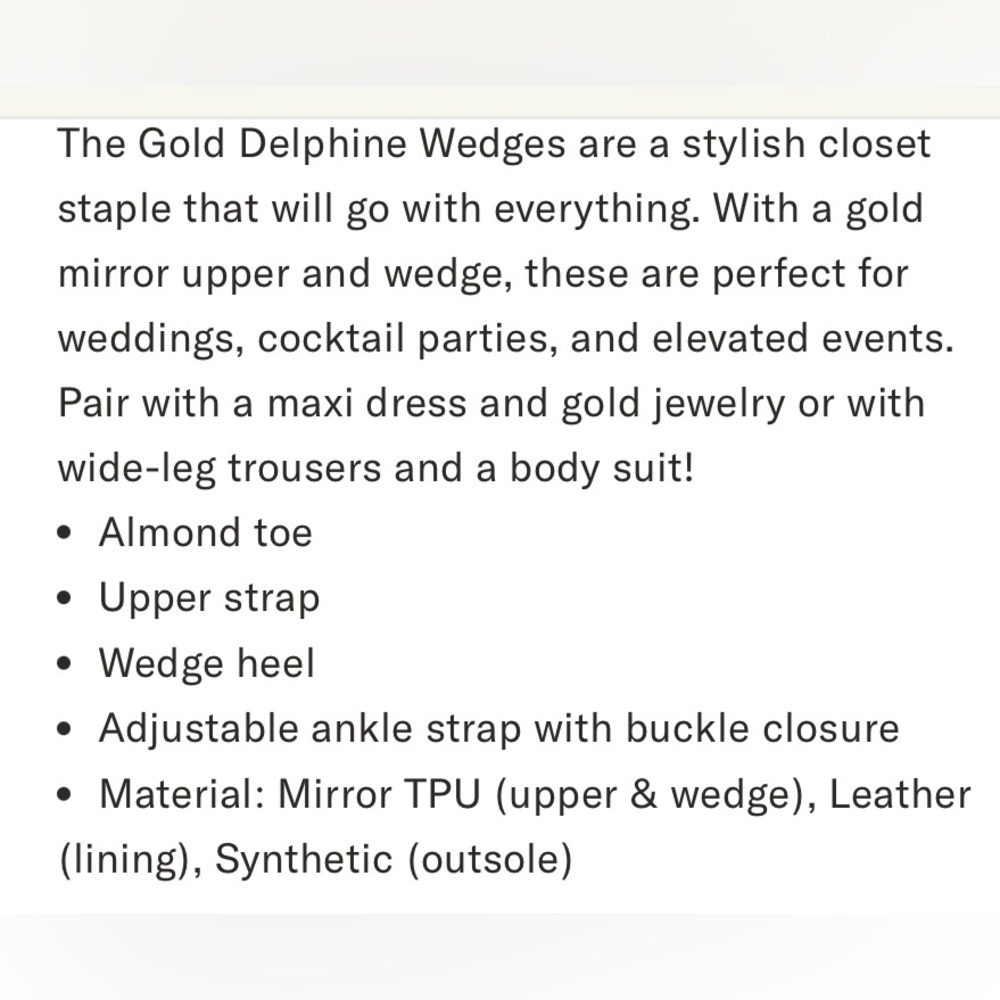 Tuckernuck Gold Metallic Delphine Wedges | 7 | NIB | $275 Retail - Picture 7 of 8